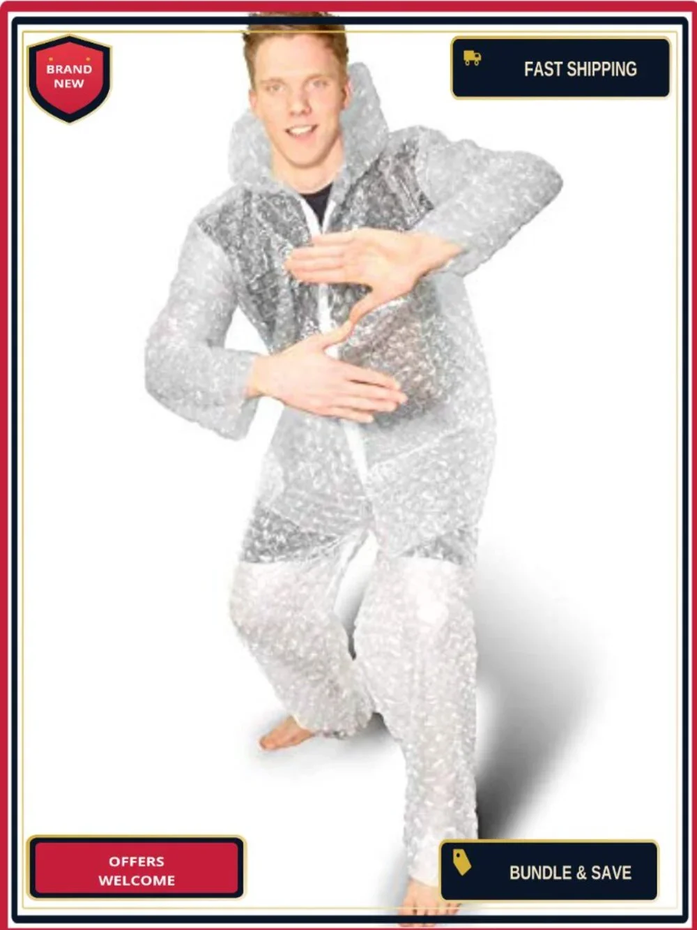 Bubble Costume Trousers Hooded Jacket One Size Fits Most Party